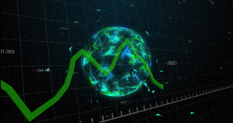 Digital Globe with Data Analytics and Growth Concept