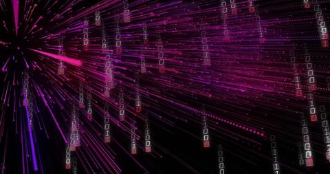 Dynamic Binary Data Streams in Digital Space - Download Free Stock Images Pikwizard.com