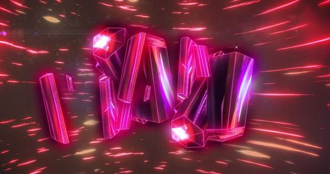Abstract pink diamonds with dynamic red light streaks