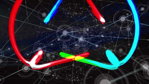 Abstract Digital Network with Vivid Shape on Black Background