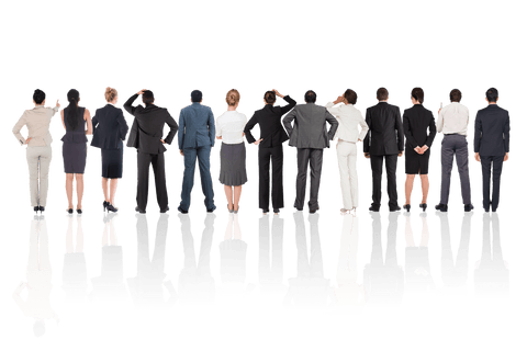 Diverse Business People on Transparent Background
