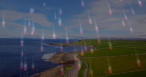 Digital technology blending with scenic coastal landscape
