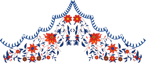 Ornate Floral Motif with Red and Orange Blooms on Transparent Background - Download Free Stock Videos Pikwizard.com