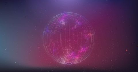 Digital Network Sphere with Glowing Connections on Cosmic Background - Download Free Stock Images Pikwizard.com