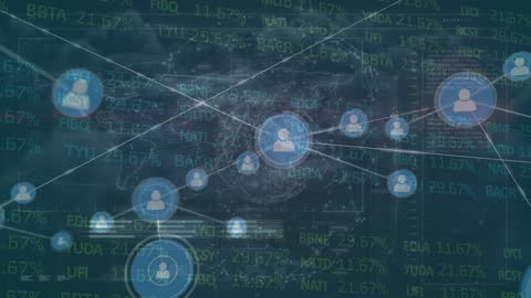 Digital Network Visualizing Global Connectivity Concept