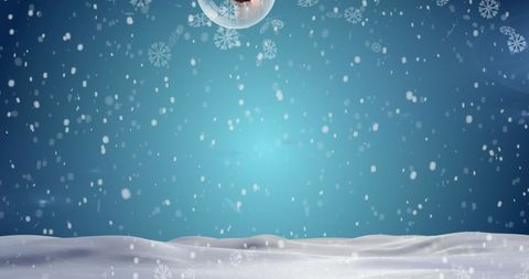 Festive Candy Canes and Baubles in Snowy Winter Landscape