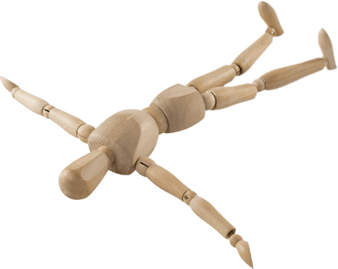 wooden figurine lying on back with limbs sprawled on transparent background - Download Free Stock Videos Pikwizard.com