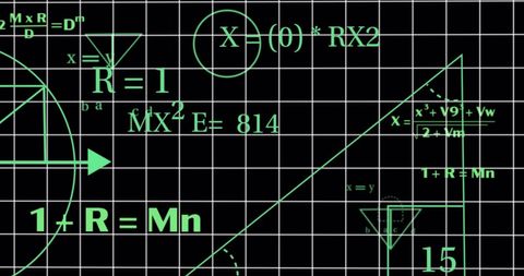 Digital Mathematical Equations on Black Grid Background - Download Free Stock Images Pikwizard.com