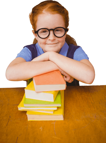 Smiling Schoolgirl with Books on Transparent Background - Download Free Stock Videos Pikwizard.com