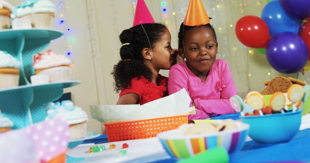 Children Sharing Secrets at Birthday Party Celebration - Download Free Stock Images Pikwizard.com