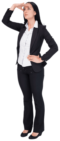 Transparent Confident Businesswoman Looking Ahead