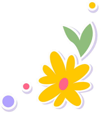 flat design yellow flower with decorative circles on transparent background - Download Free Stock Videos Pikwizard.com