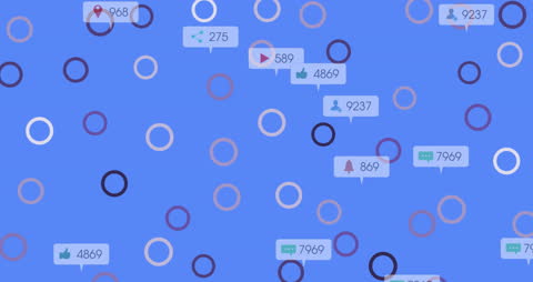 Digital Network Symbols on Abstract Blue Background