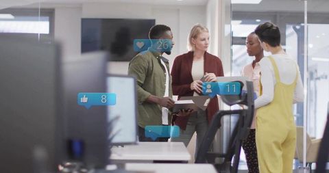 Collaborative Office with Social Engagement Concept Overlay