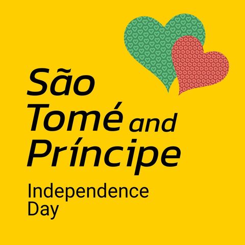 Celebrating são tomé and príncipe independence with heart designs