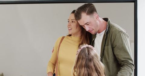 Family Reunion After Vacation in Cozy Home Interior