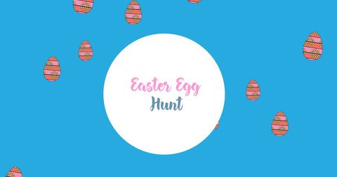 Easter Egg Hunt Celebration on Bright Blue Background - Download Free Stock Images Pikwizard.com