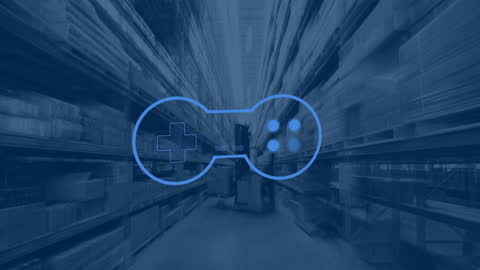 Digital Gamepad Graphics Overlay on Warehouse
