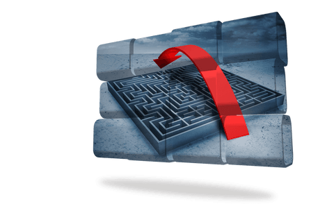 transparent maze with red arrow illustrating problem solving concept - Download Free Stock Videos Pikwizard.com