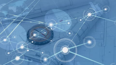 Innovative Technology Connecting Global Blueprints Concept