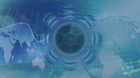 Futuristic Data Visualization with Global Technology Theme