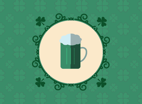 beer glass glittering on transparent background and green clover decor - Download Free Stock Videos Pikwizard.com