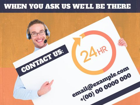 Customer Service Representative Promoting 24-hour Support - Download Free Stock Templates Pikwizard.com
