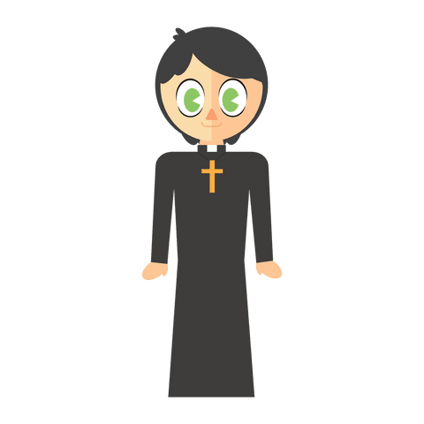 Cartoon Priest Icon Vector on Transparent Background - Download Free Stock Videos Pikwizard.com