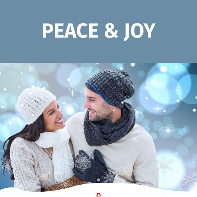 Smiling Couple Enjoys Winter Holiday Magic Together - Download Free Stock Templates Pikwizard.com