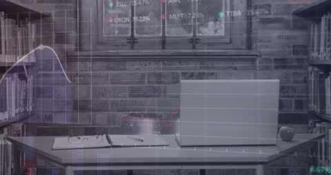 Financial Analysis Concept with Digital Graph Overlay