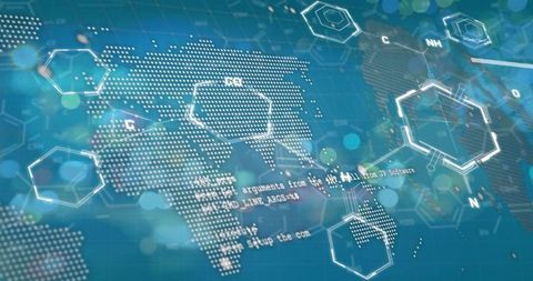 Digital Economy and Science Abstract World Map