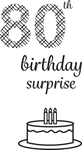80th birthday surprise text with cake outline on transparent background - Download Free Stock Videos Pikwizard.com