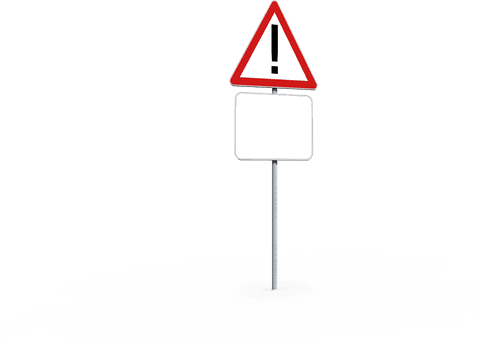 transparent road sign with warning exclamation mark - Download Free Stock Videos Pikwizard.com