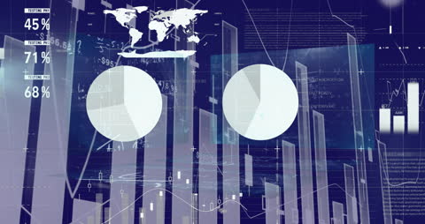 Animated Digital Data Processing with Global Technology Theme