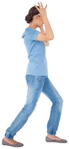 Furious hispanic woman expressing emotion on transparent background