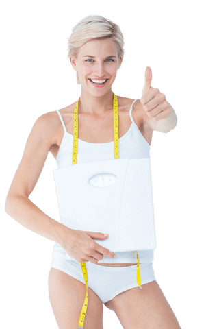 transparent healthy woman holding scale giving thumbs up - Download Free Stock Videos Pikwizard.com
