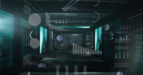 Abstract Data Interface in Futuristic Tunnel - Download Free Stock Images Pikwizard.com