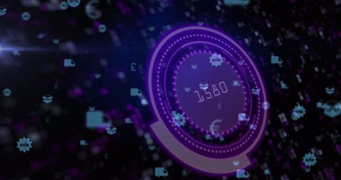 Futuristic Digital Interface with Scanning Scope and Icons - Download Free Stock Images Pikwizard.com