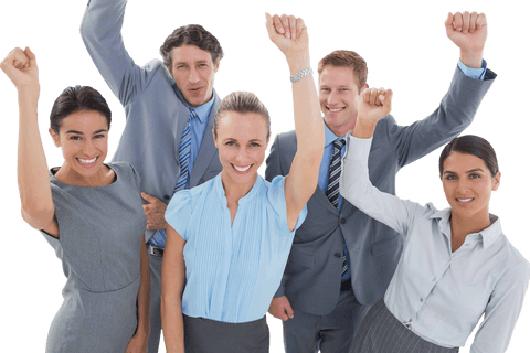 Transparent Cheerful Business Team Celebrating Success - Download Free Stock Videos Pikwizard.com