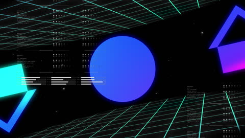 Futuristic Data Processing with Abstract 3D Shapes