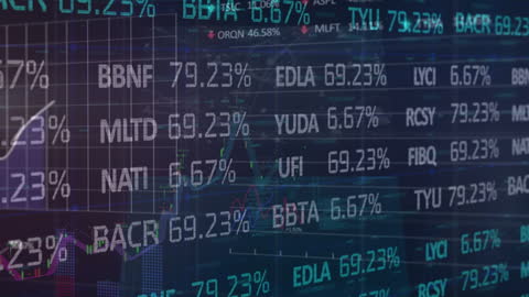 Dynamic Stock Market Data Animation with Digital Overlay