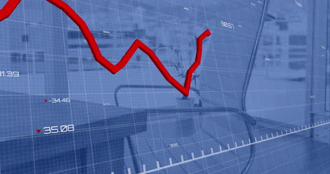 Dynamic Stock Market Analysis Over Lay On Office Background