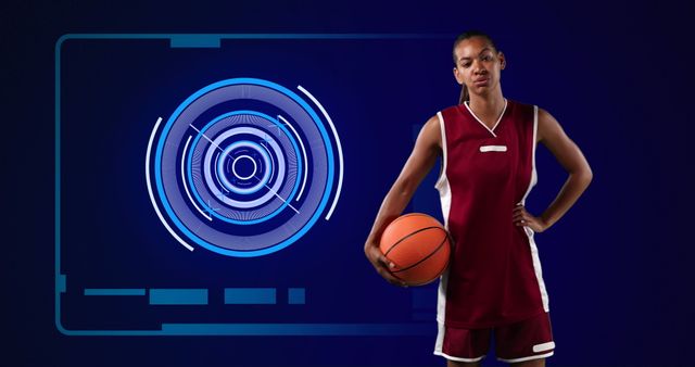 Digital Interface Scan with Female Basketball Player Technology - Download Free Stock Images Pikwizard.com