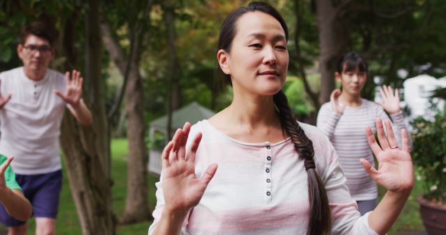 Group Practicing Tai Chi in Outdoor Park - Download Free Stock Images Pikwizard.com