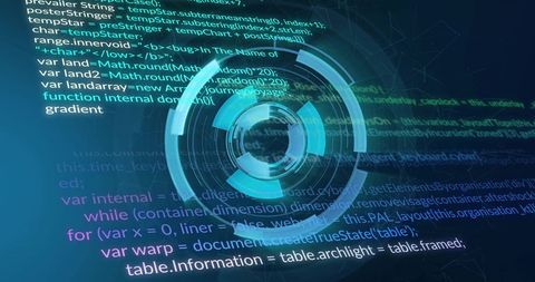 Futuristic Digital Interface with Code Overlay - Download Free Stock Images Pikwizard.com