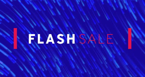 Flash Sale Banner with Dynamic Blue Light Trails