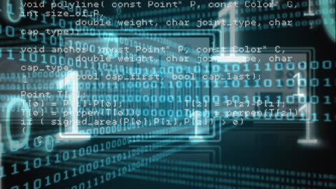 Digital Data Streams Overlay with Abstract Code