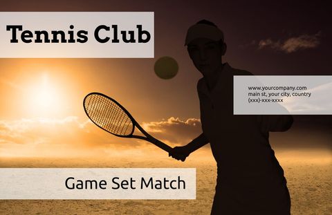 silhouette of tennis player at sunset boosting competitive spirit - Download Free Stock Templates Pikwizard.com