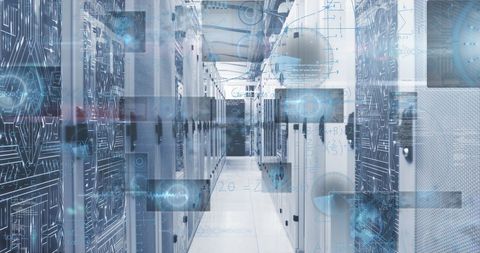 Global Data Processing in High-Tech Server Room Environment - Download Free Stock Images Pikwizard.com