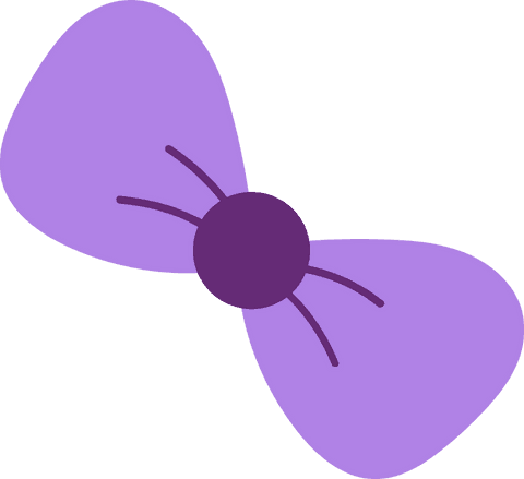 Elegant Purple Bow Vector on Transparent Background
